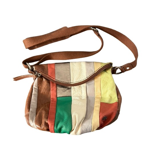 The Sak Patchwork Multicolor Leather Hobo Crossbody Handbag  display picture 1